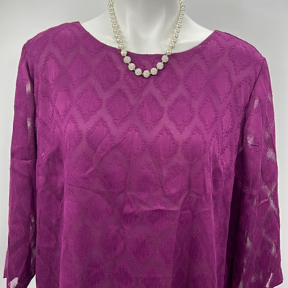 Investments XL purple textured blouse